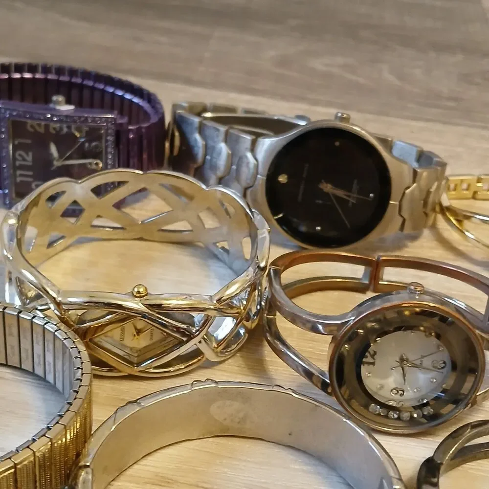 Lot 35+ Watches Parts/Repair ALL Metal Timex Seiko Nine West Anne Klein Armitron